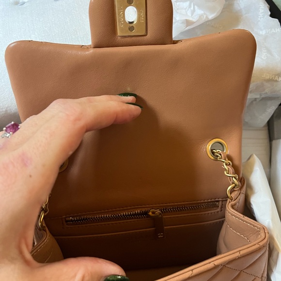 Chanel Mini Square Flap Bag with Brushed Gold Accents - Picture 8 of 9